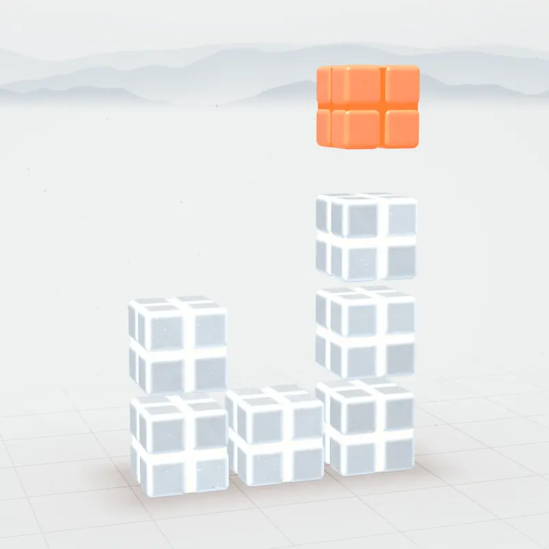 The Javox mark: a lowercase j assembled from frosted blocks, with an orange dot.